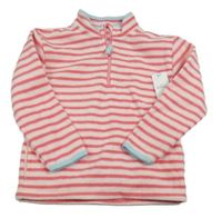 Nové - Růžová pruhovaná fleecová mikina Nutmeg