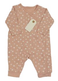 Nové - Světlerůžový overal s kytičkami 