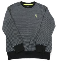 Černo-bílá pruhovaná mikina s výšivkou Next