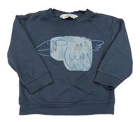 Šedomodrá mikina s ptáčkem H&M