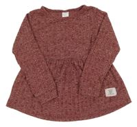 Rubínové melírované úpletové triko 