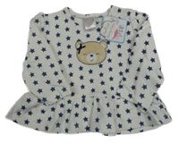 Nové - Bílé triko s hvězdami a medvídkem