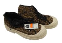 Nové - Hnědé kotníkové boty s leopardím vzorem Dunnes vel. 35