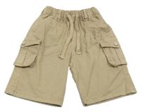 Béžové plátěné kraťasy s kapsami 