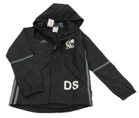 Černá sportovní funkční bunda s míčem a kapucí Adidas