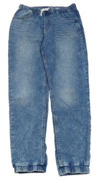 Modré batikované jogger rifle H&M