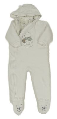 Bílá tepláková zateplená kombinéza s Púem a kapucí Disney