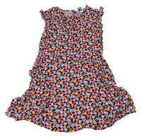 Černo-barevné květované šaty Primark