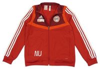 Červeno-vínová sportovní šusťáková bunda s potiskem Adidas
