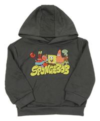 Tmavošedá mikina se Spongebobem a kapucí 