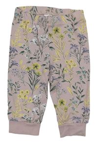 Satrorůžové květované pyžamové kalhoty Tu