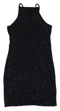 Černo-barevné třpytivé šaty New Look