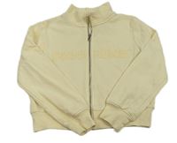 Smetanová propínací crop mikina s nápisem H&M