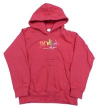 Růžová mikina s nápisem a kapucí Awdis