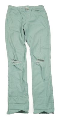 Světlemodré skinny rifle s dírami H&M