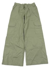 Khaki plátěné cargo kalhoty H&M