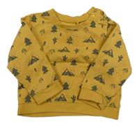 Okrová mikina s horami TU 