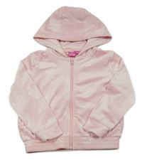 Světlerůžová plyšová propínací mikina s Minnií a kapucí Disney