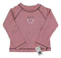 Nové - Růžové žebrované triko s mašlí Dunnes 