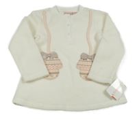 Nové - Smetanové fleecové šaty s našitými rukavicemi Savanahh