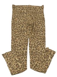 Béžovo-hnědé vzorované žebrované legíny George 