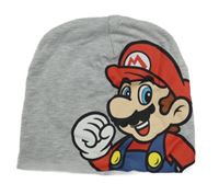 Šedá melírovaná čepice s Máriem