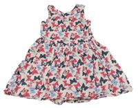 Bílé plátěné šaty s motýlky C&A