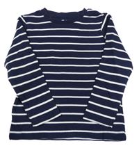 Tmavomodro-bílé pruhované tričko Tu