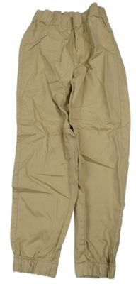 Béžové plátěné cuff kalhoty H&M