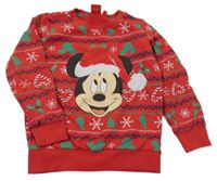 Červená mikina se vzorem a Mickeym Disney