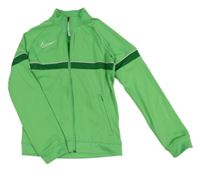 Limetková propínací sportovní funkční mikina s pruhem Nike 