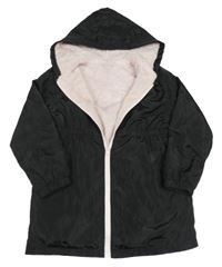 Černá šusťáková zateplená parka s kapucí Shein