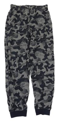 Šedo-tmavomodré army pyžamové kalhoty Next 