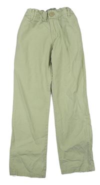 Světleolivové chino plátěné kalhoty zn. H&M