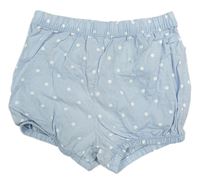 Světlemodro-bílé puntíkaté kraťasy H&M