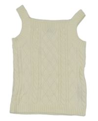 Smetanový vzorovaný pletený crop top PRIMARK