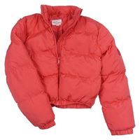 Jahodová šusťáková zimní crop bunda ThreadGirls