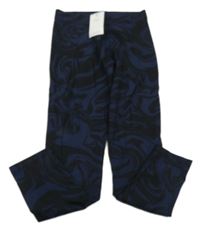 Nové - černo-tmavomodré vzorované legíny M&S