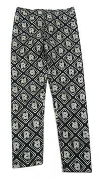 Černo-bílé vzorované sportovní legíny s logy RIVER ISLAND