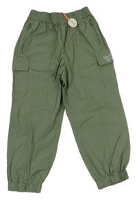 Nové - khaki cargo cuff plátěné kalhoty s motýlkem RIVER ISLAND