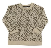 Béžovo-hnědo-černá vzorovaná mikina H&M