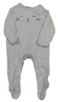 Šedý melírovaný overal s kočičkou F&F