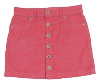 Růžová manšestrová propínací sukně Bluezoo