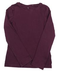 Švestkové žebrované triko Next