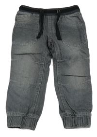 Šedé cuff podšité rifle s úpletovým pasem Topolino