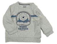 Světlešedá melírovaní mikina s Pú a pruhy C&A