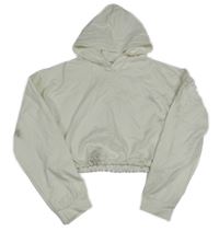 Smetanová crop mikina s kapucí