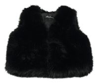 Černá kožešinová zateplená vesta 