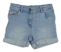 Světlemodré teplákové riflové kraťasy famy