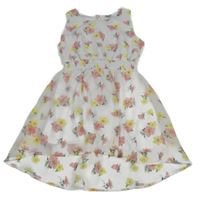 Bílé šifonové šaty s kytičkami Y.F.K.